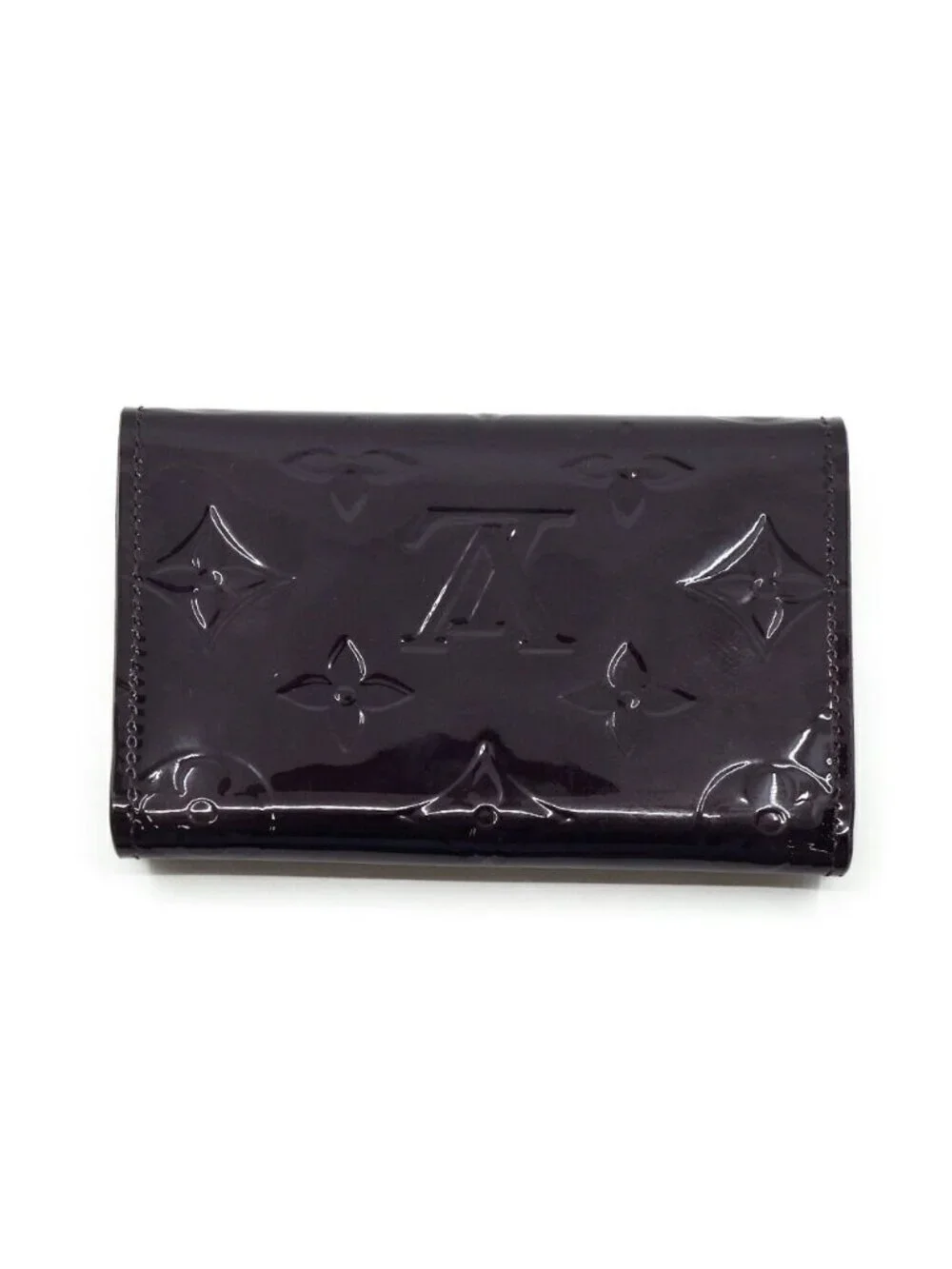 Louis Vuitton Monogram Vernis Business Card Holder Slot Purple Gold